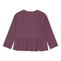 Birkholm Peplum Rib Bluse Tulipan Lilla & Bordeaux Lilla
